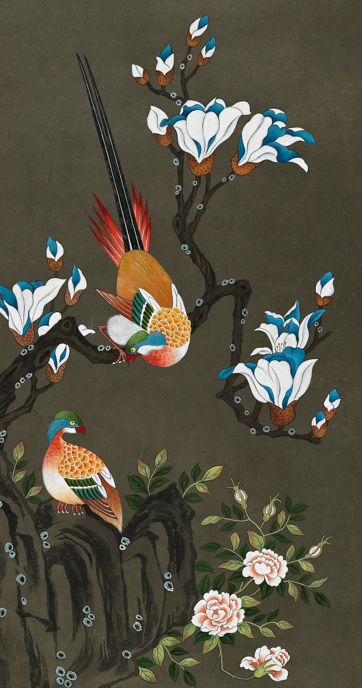 화조도 2폭 "bird-and-flower part1 & part2"