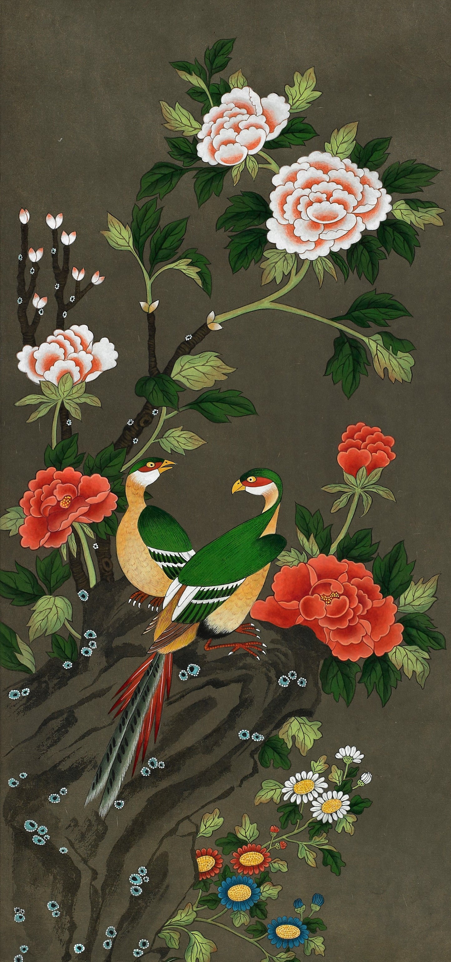 화조도 2폭 "bird-and-flower part1 & part2"