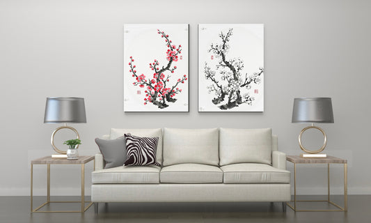 매화 수묵화 2점 (Traditional watercolor painting)